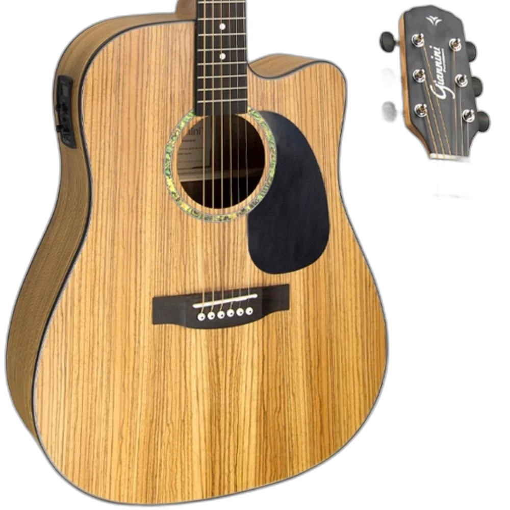 Violão Giannini Folk Aço GF1D Natural Zebra (ZW) + KIT4I