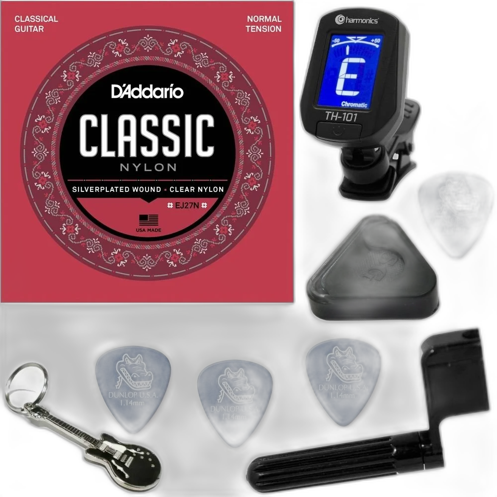 EJ27N Daddario Cordas Violão Nylon Classic Normal Tension + Kit De Acesórios IZ2