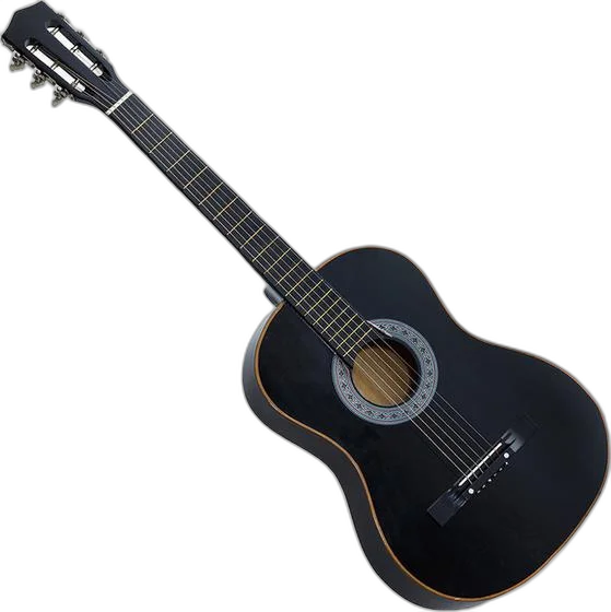 Violão Iniciante Acústico Canhoto Barato Nylon Preto Adulto