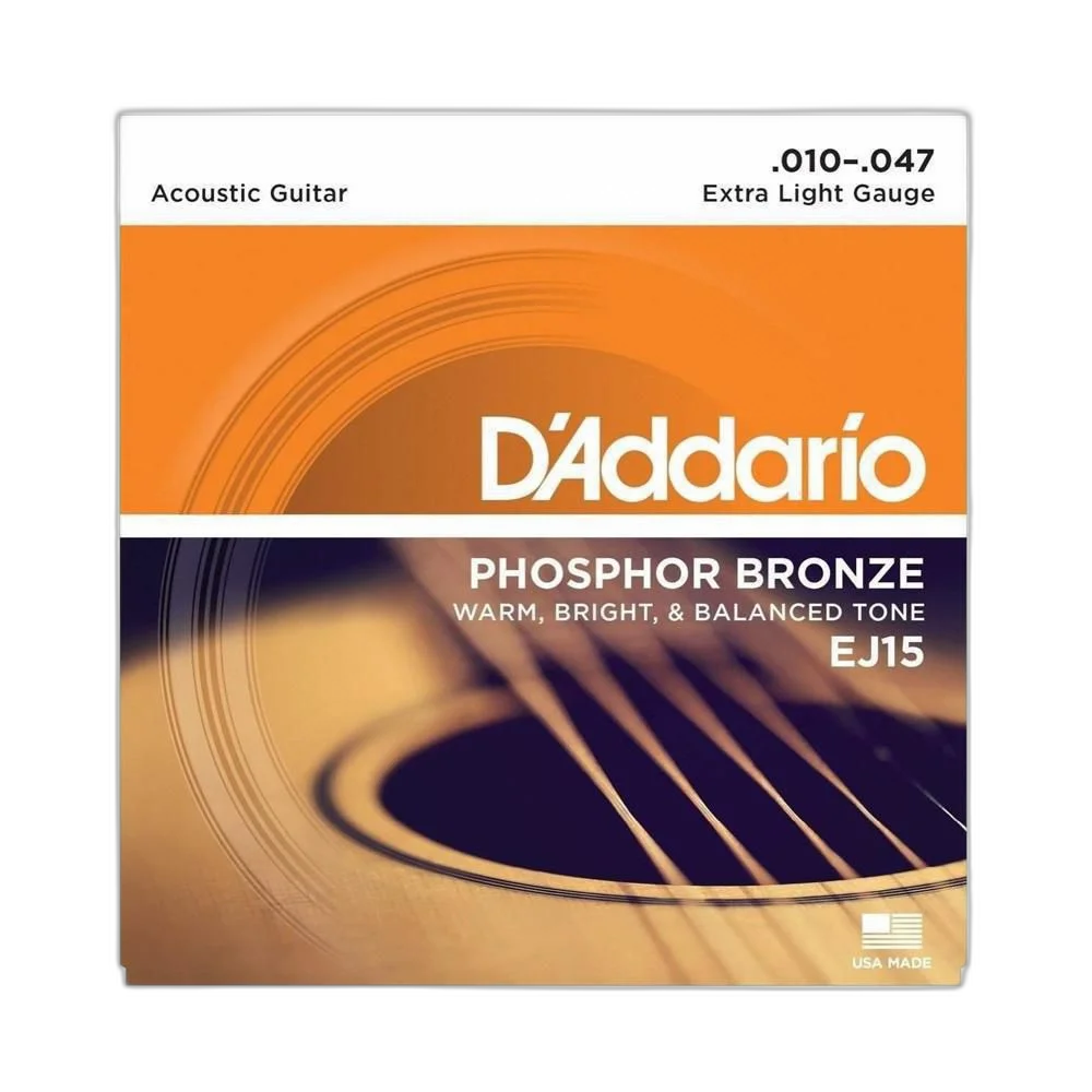 Encordoamento Para Violão Ej15 Phosphor .010 D`Addario