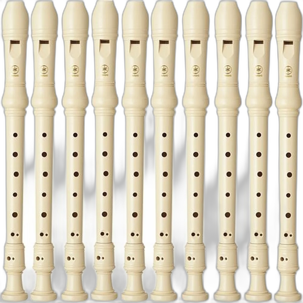 Kit 10 Unidades De Flauta Yrs-24b Yamaha Doce Barroca Resina Abs