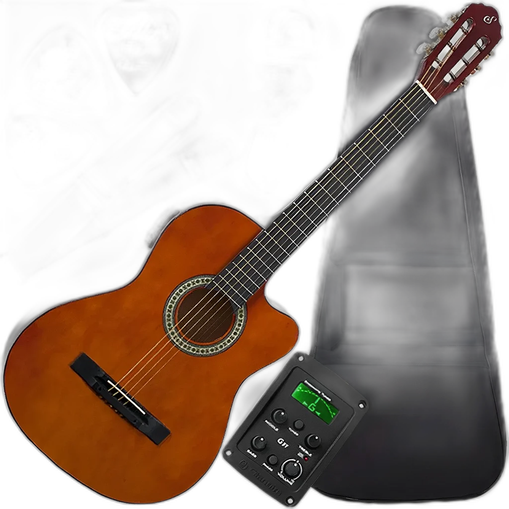 Kit Violão Sf14 Ceq Giannini Flat Eletroacústico Tampo Linden Cor Nt Cordas Aço