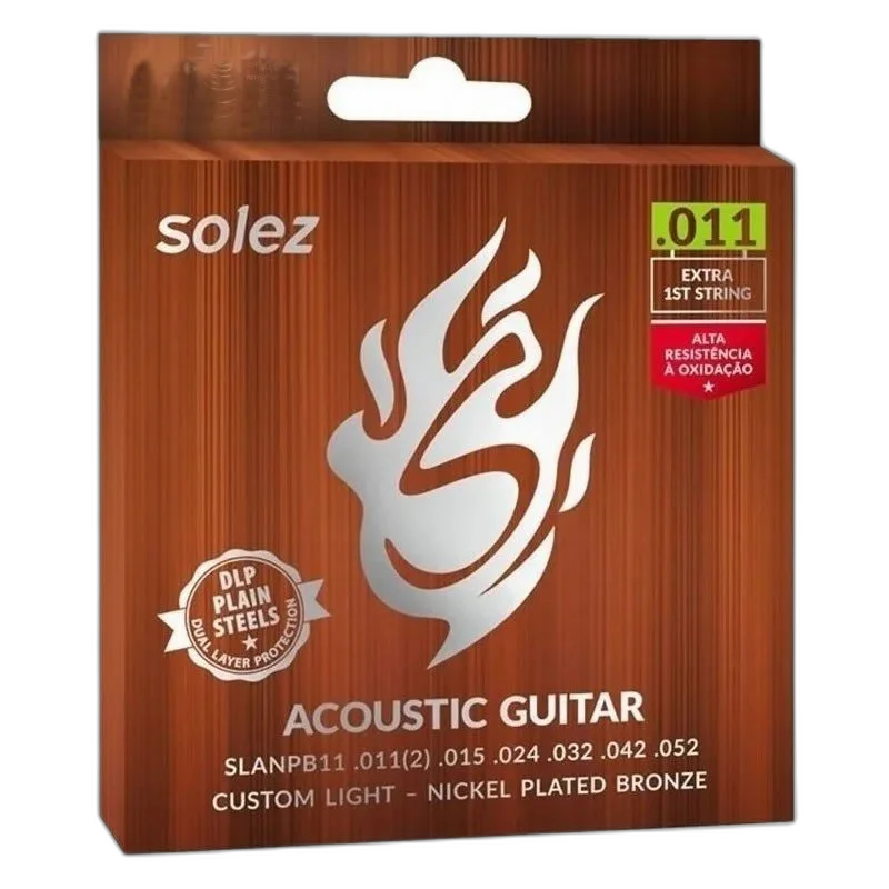 Encordoamento Violão Aço 011 Solez Slanpb11 Nickel Plated
