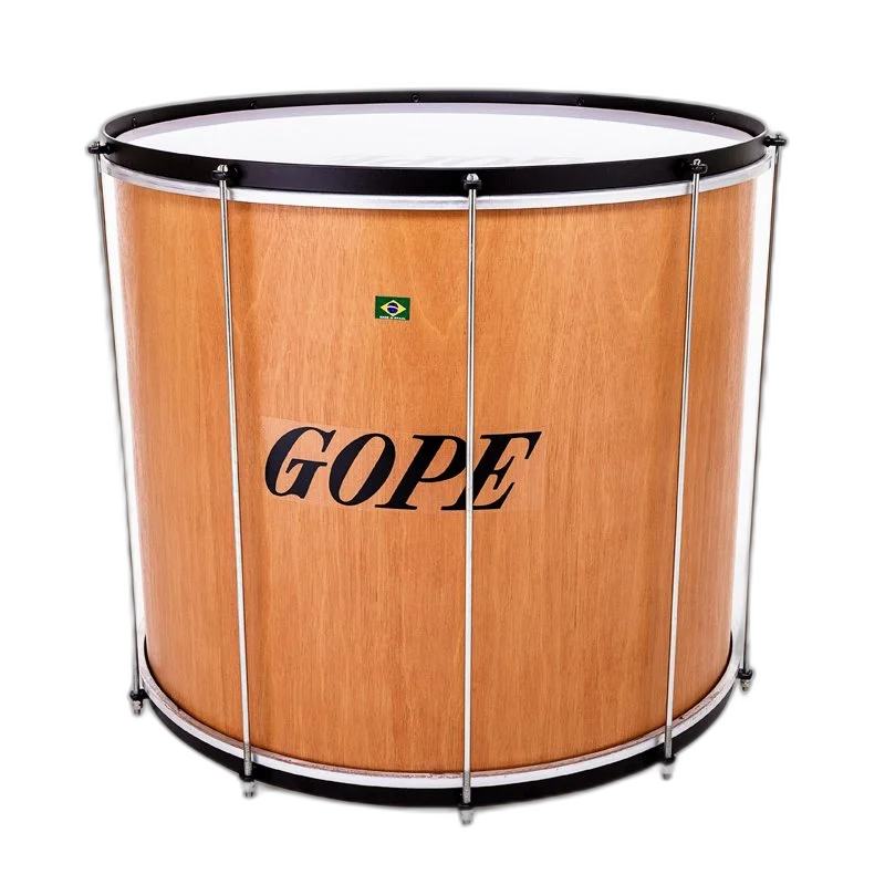 Surdo de Madeira Timbalada Gope 50x18 8 Afinações Com Pele Leitosa
