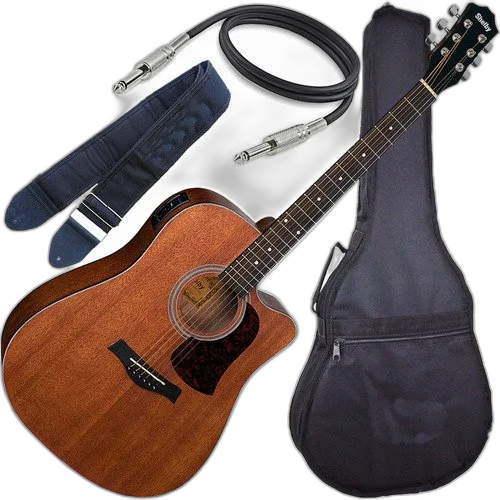 Kit Violão Shelby Elétrico Folk Mogno Eq 3 Bandas Sdg195c