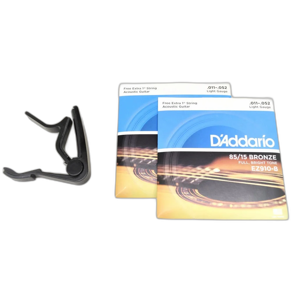 Kit 2 Daddario Violão Ez910 0,11 + Capotraste