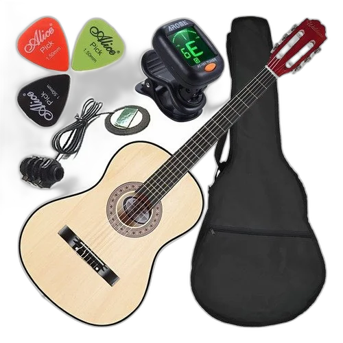 Kit Violão Elétrico Queens Popstar Natural Nylon 38