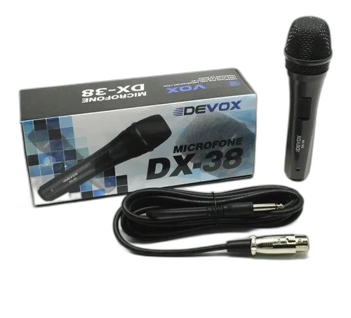 Microfone Devox Profissional Com Fio Dinâmico Dx-38 Com Cabo