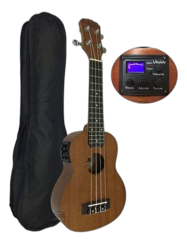 Ukulele Soprano Eletrico 21se Malibu C/ Capa Cordas Aquila