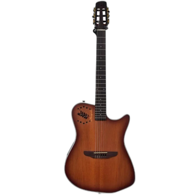 Kit Violão Marquês VN-12 Flat Nylon Elétrico Castanho