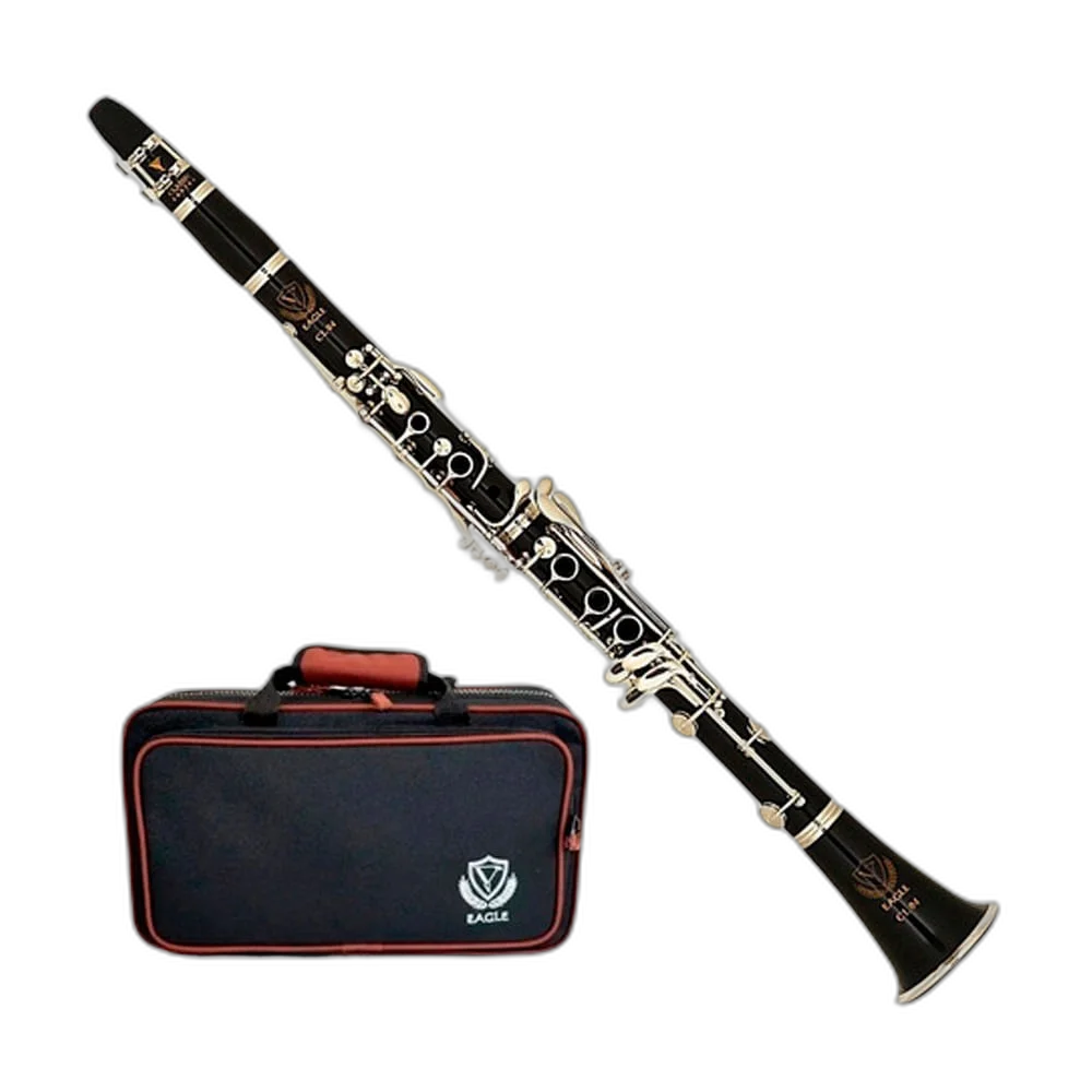 Clarineta Eagle CL04N SIB 17 Chaves Niqueladas Com Case Super Luxo