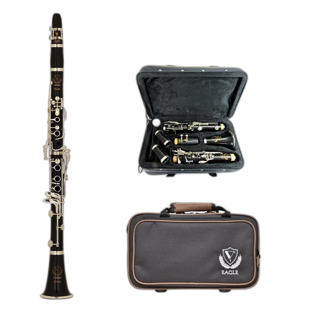 Clarineta Eagle CL04N SIB 17 Chaves Niqueladas Com Case Super Luxo