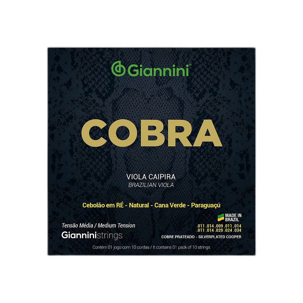 Encordoamento Viola Giannini Cobra Cobre Prateado GESVM Média