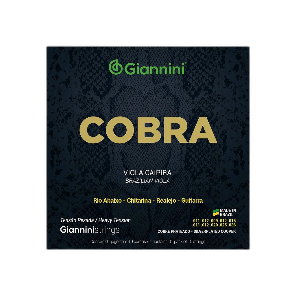 Encordoamento Viola Giannini Cobra Cobre Prateado GESVP Pesada