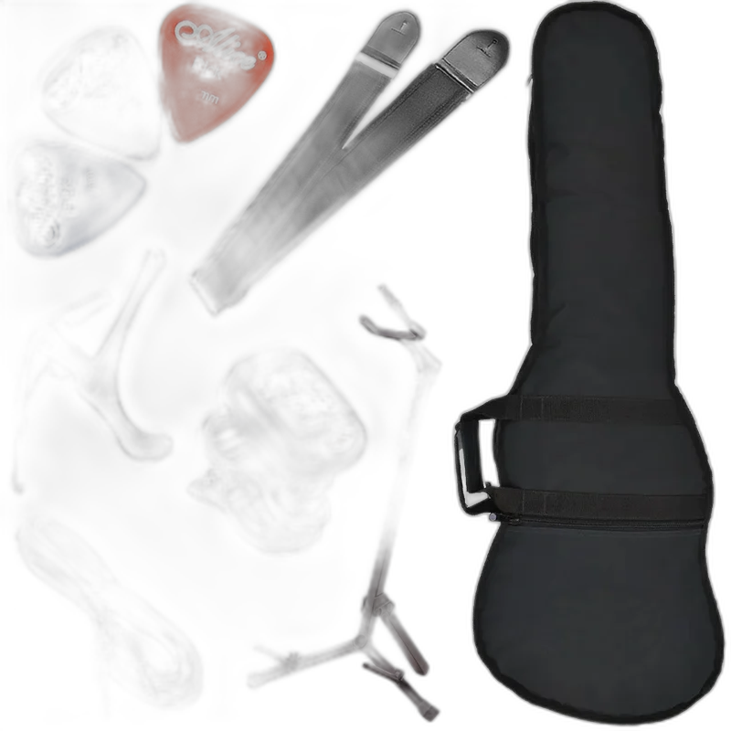 Kit Acessórios Carbon Para Contrabaixo C/ Capa Palhetas Correia Cabo Suporte e Capotraste BX02