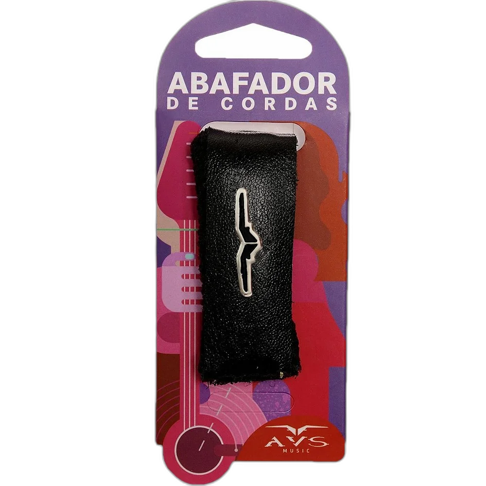 Abafador De Cordas Avs Couro Médio Para Guitarra Violão