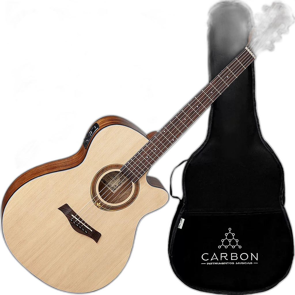 Kit Violão Elétrico Hofma Hma-295 Stnt Natural Aço Vx03