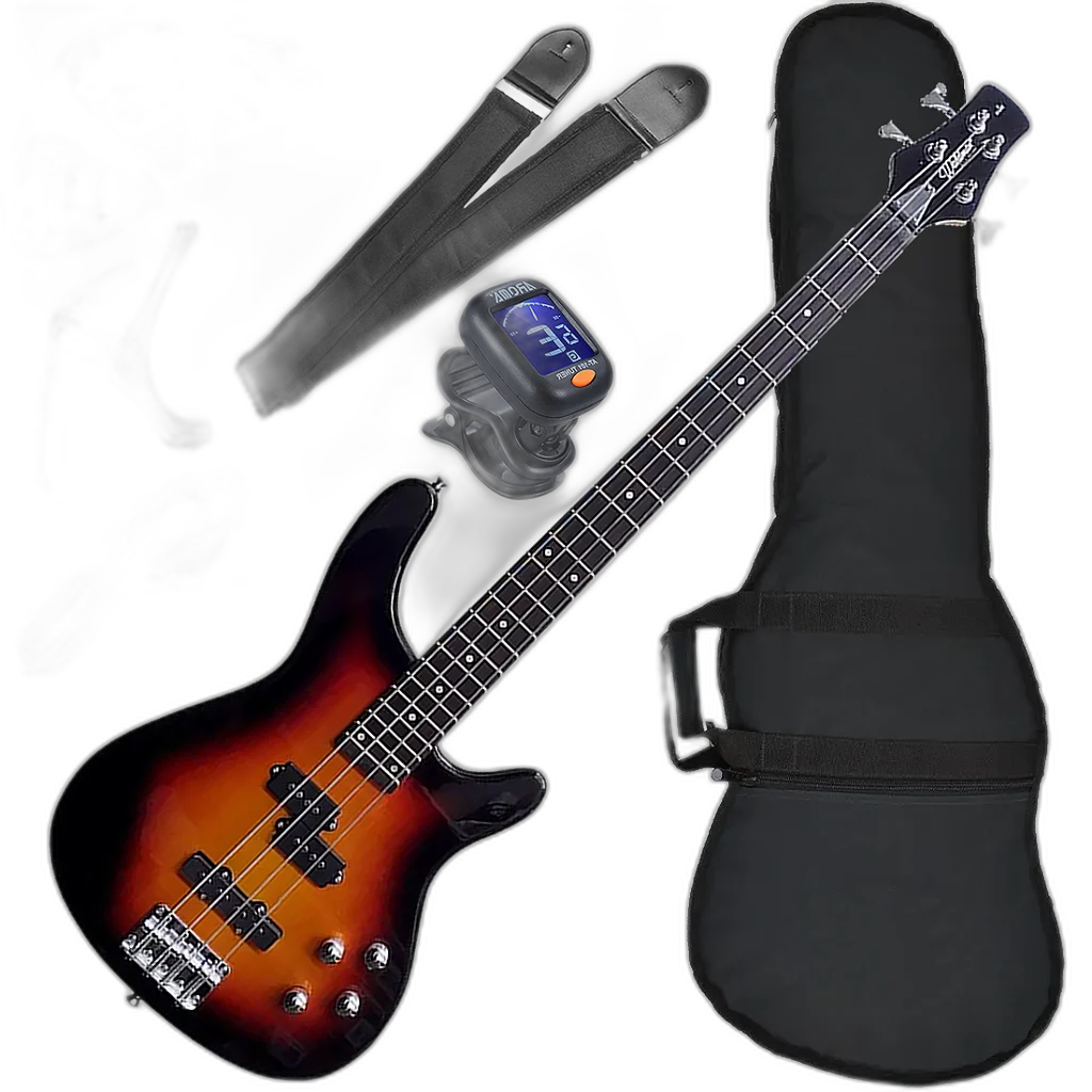 Kit Contrabaixo 4 Cordas Waldman GBW-100 Sunburst BS Bx02