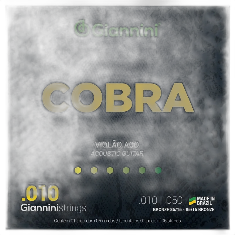 Encordoamento Violão Aço 6 Corrdas Giannini Geefle 010 Cobra Bronze
