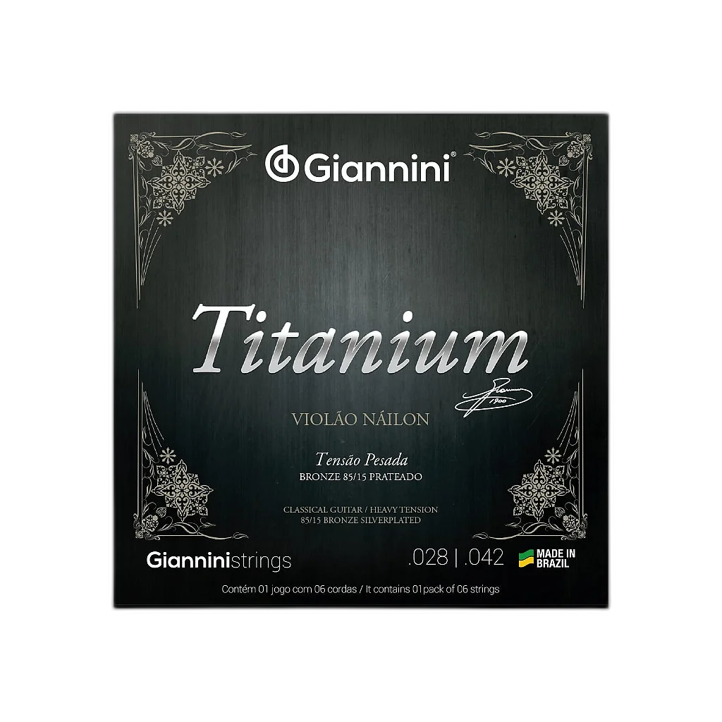 Encordoamento Giannini Violão Titanium Nylon Bronze GENWTA