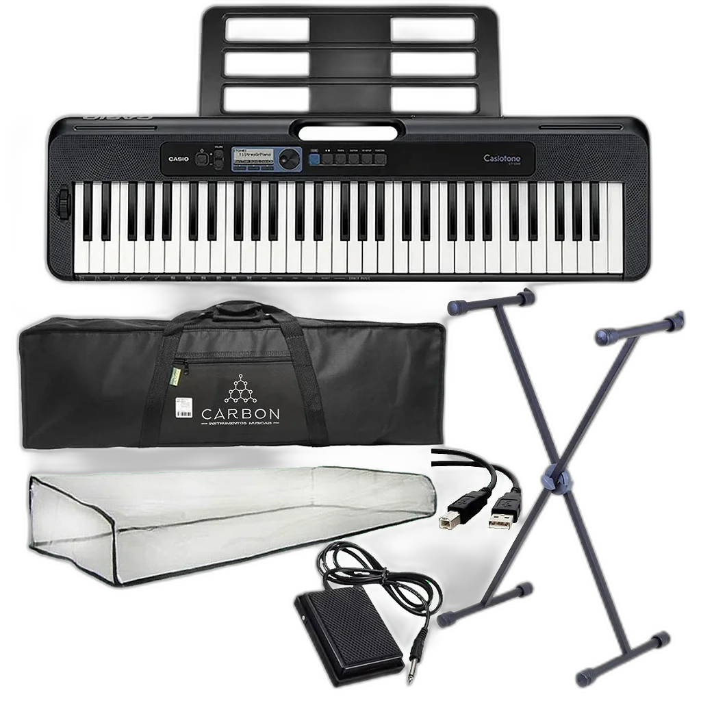 Kit Teclado Digital CT-S300 CASIO Preto TX02
