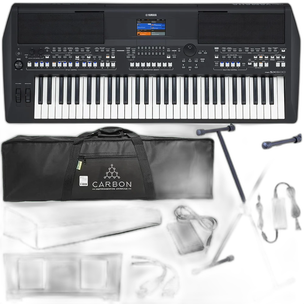 Kit Teclado Arranjador Yamaha PSR-SX600 Interface Áudio/Gravação Tx02