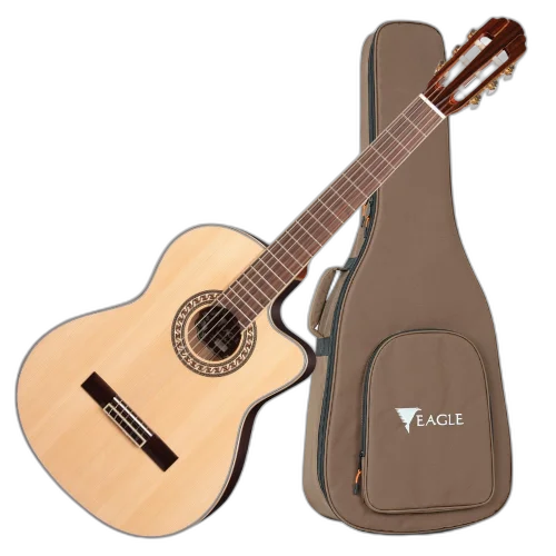 Violão Eletroacústico Eagle Emn880c Nylon Clássico Cutaway
