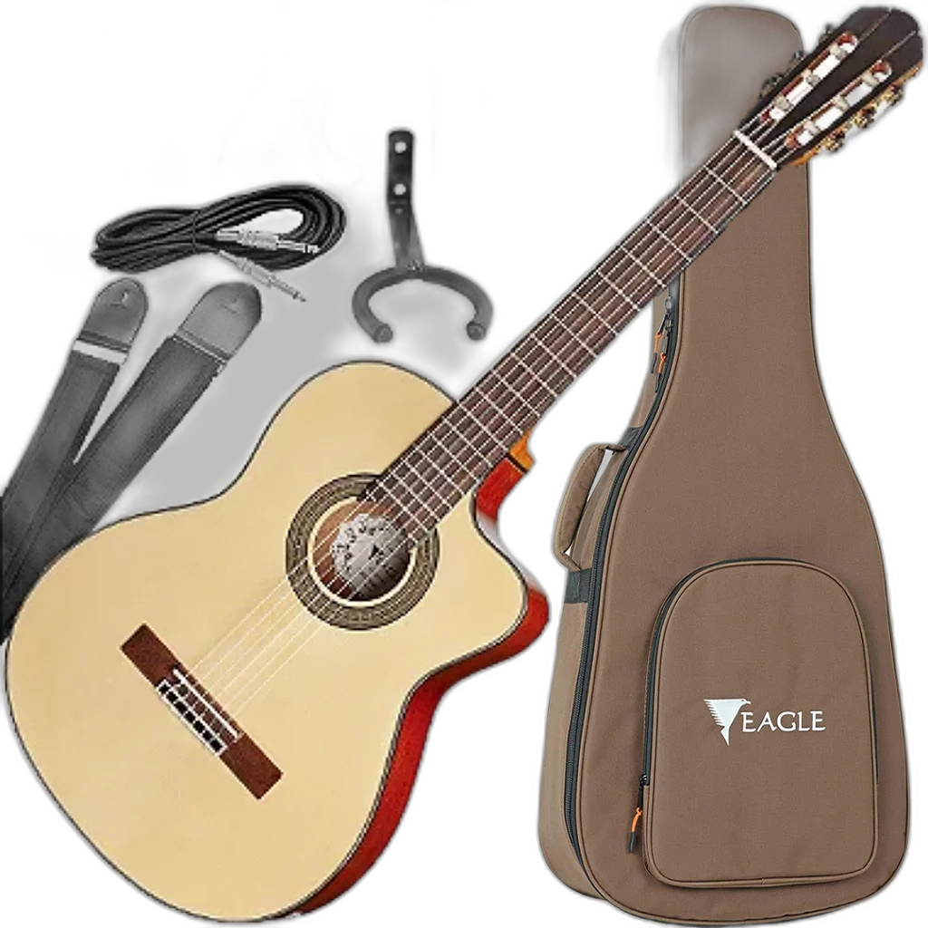 Kit Violão Eletroacustico Cutaway Eagle Ch800 NT Natural Vx02
