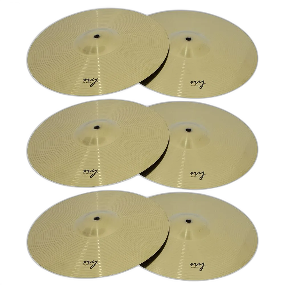 Kit 3 Pares De Pratos De Bateria Chimbal 14" Liga De Aço New York