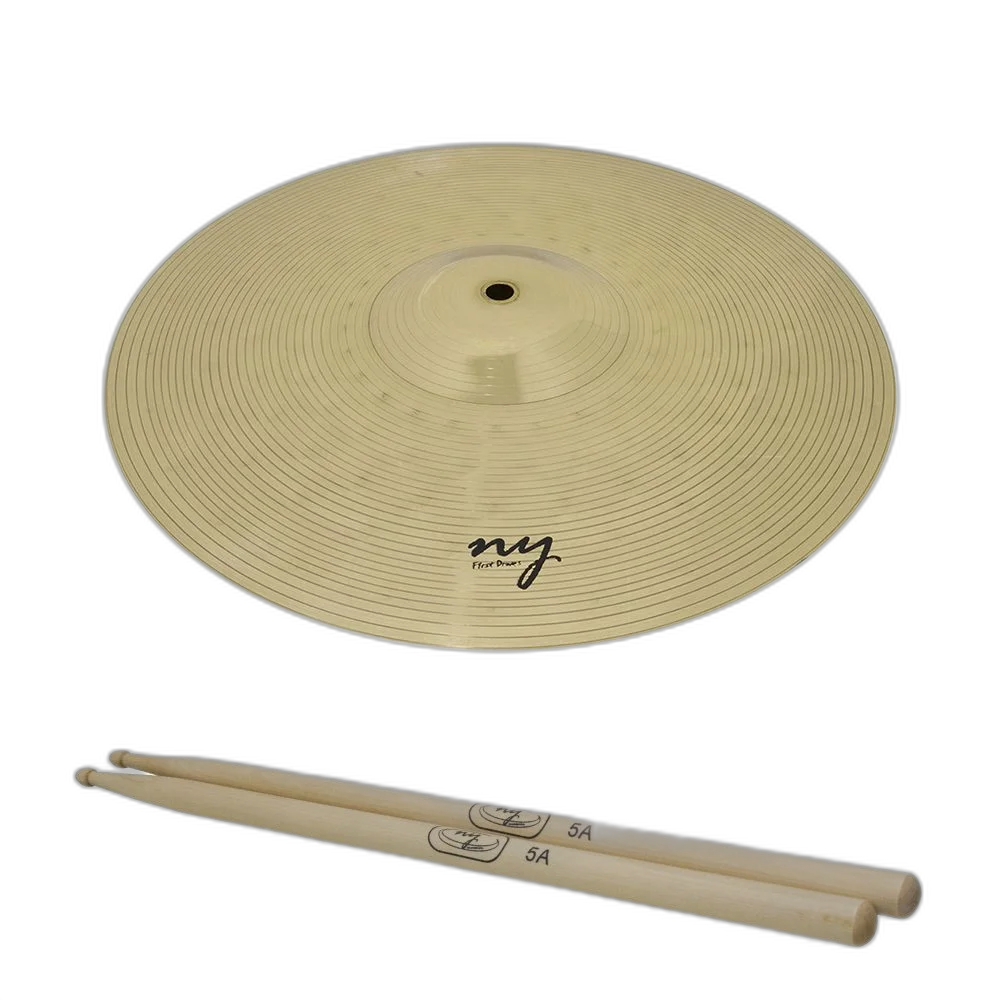 Prato Ataque Para Bateria 16" Liga Latão + Baqueta 5a Maple New York