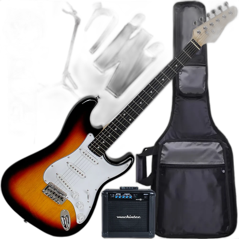 Kit Guitarra Elétrica Giannini G100 Sunburst Escudo White 3TS/WH Gx04