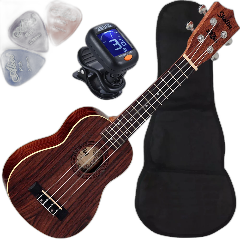 Kit Ukulele Soprano Acústico Shelby Su21r Jacarandá Acetinado Ux01