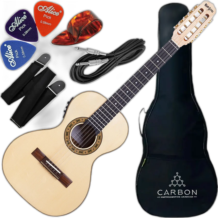 Kit Viola Elétrica Rozini Cinturada RV217 AT.N.MP Cap Fishman Vlx01