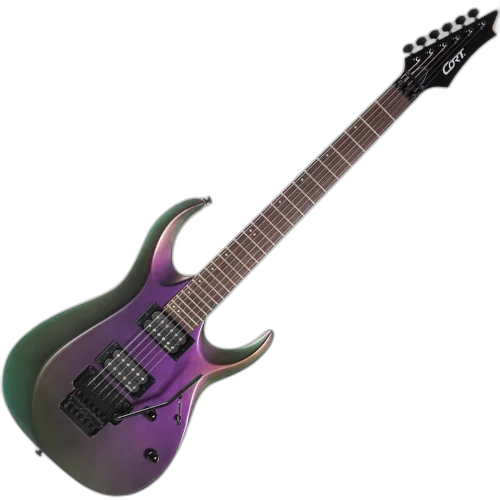 Guitarra Cort X300 FPU Flip Purple com Captadores EMG RetroActive Hot 70 e Ponte Floyd Rose Special