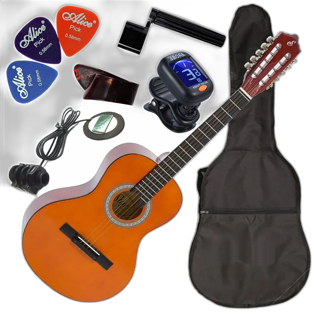 Kit Viola Caipira Elétrica C/ Capa Acessórios Vs14 Natural Giannini