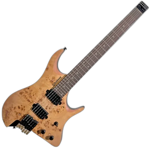 Guitarra Waldman WHL500-NAT Natural Satin Headless Premium com Captadores WLD Custom e Bag