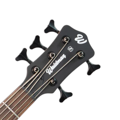 Headstock de 5 cordas com tarraxas blindadas pretas
