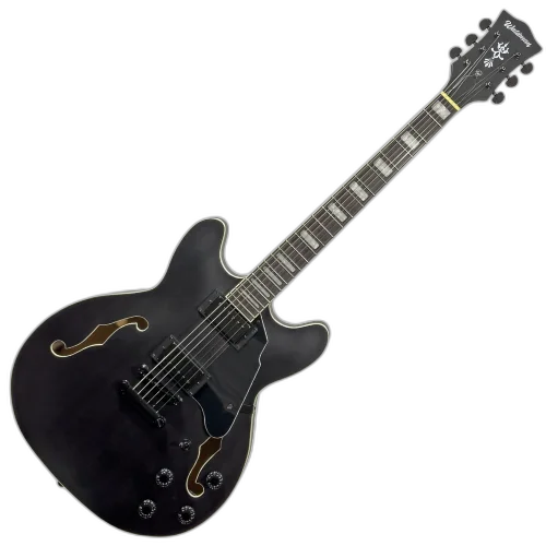 Guitarra Semiacústica Waldman GHO100 BKM Black Matte com Captação HH