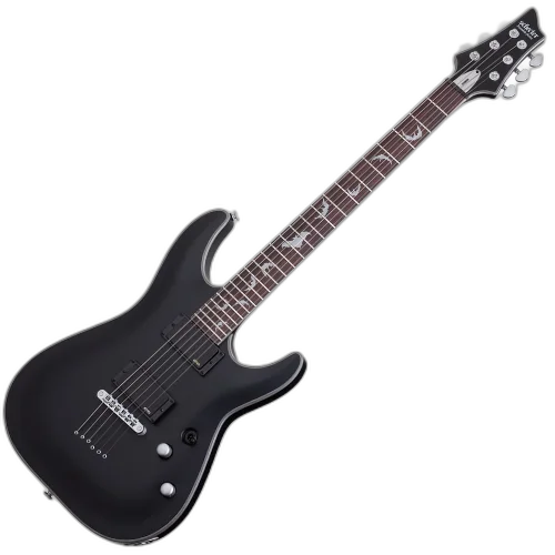 Guitarra Schecter Damien Platinum 6 SBK Satin Black com Captadores EMG 81/85 e Ponte Tune-O-Matic 1181
