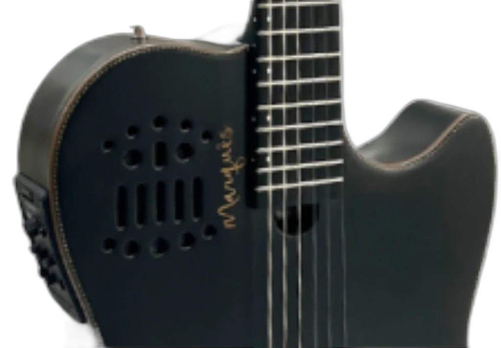 Violão Eletroacústico Marquês VN-162BKSEQ Nylon Super Flat Preto Brilhante Maciço