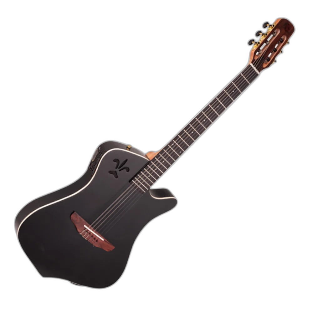 Violão Eletroacústico Marquês VN-10BKSEQ Super Flat Preto Fosco Captação Híbrida Piezo e Mic