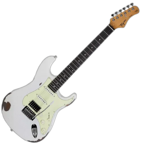 Guitarra Tagima TGA-580 AOW Antique Olympic White com Captadores HSS e Acabamento Relic