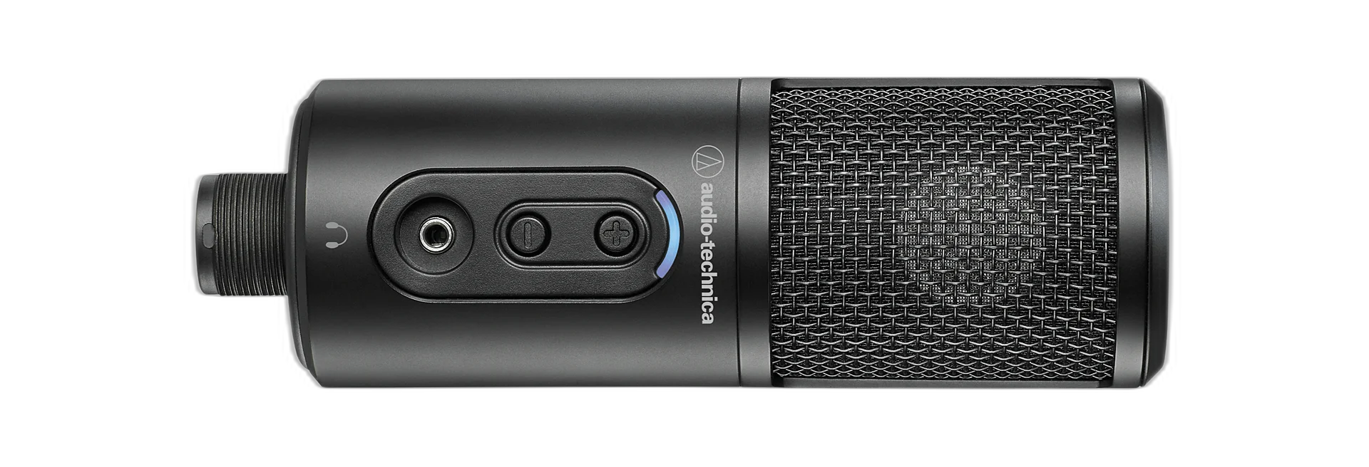 Controles de volume do fone de ouvido na parte frontal do ATR2500x-USB