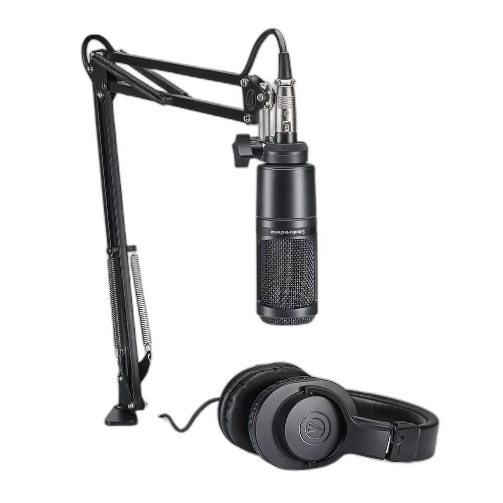 Microfone Condensador USB/XLR Audio-Technica AT2020+PK Kit Streaming Podcast com Headphones ATH-M20x