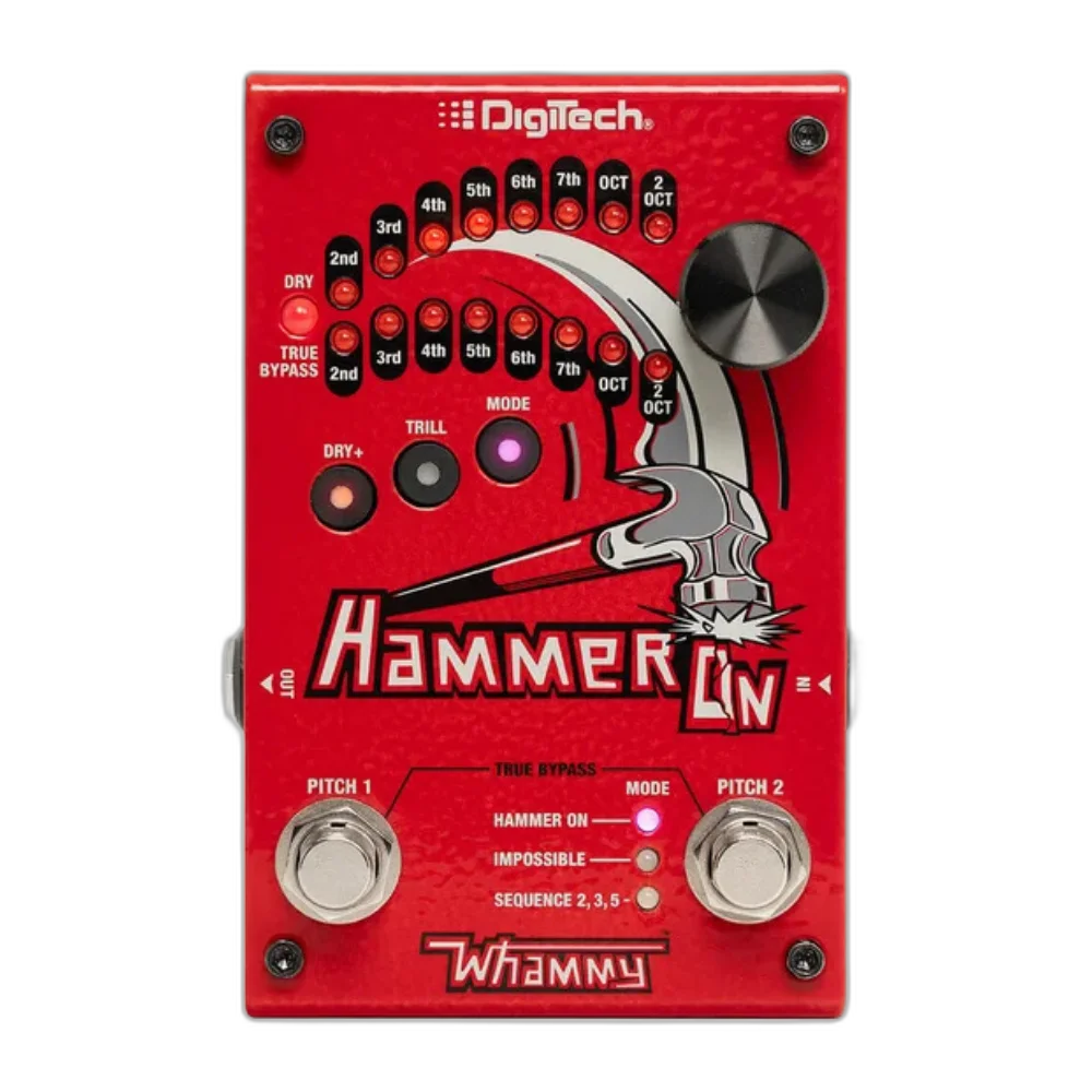 Pedal de Pitch Shift Digitech HammerOn V-04 para Guitarra - Hammer-On Instantâneo com 7 Modos e Trill
