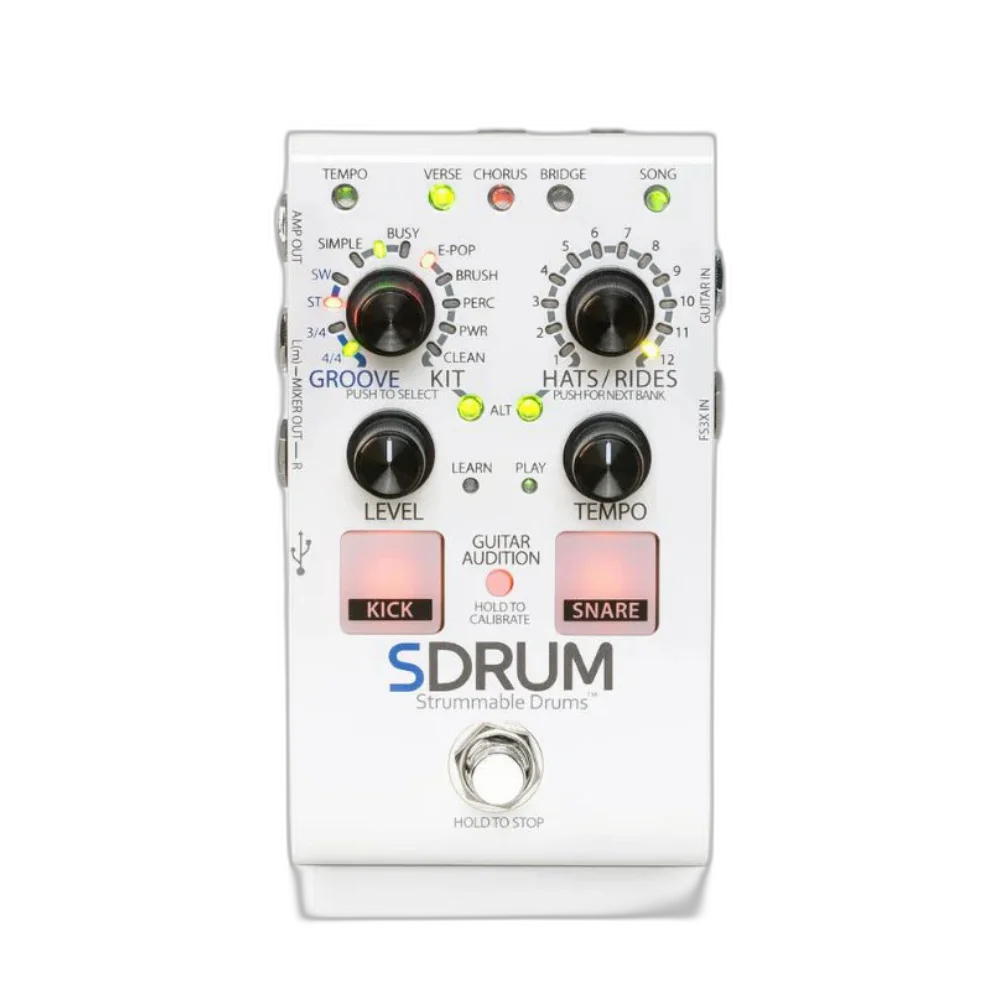 Máquina de Bateria SDRUM V04 Digitech - Strummable Drums para Guitarristas e Baixistas com BeatScratch