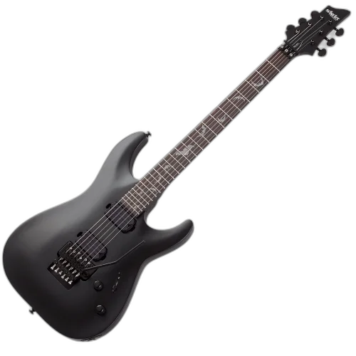Guitarra Schecter Damien-6 FR Satin Black com Captadores Schecter USA SuperCharger Mach-6 e Ponte Floyd Rose Special 2471