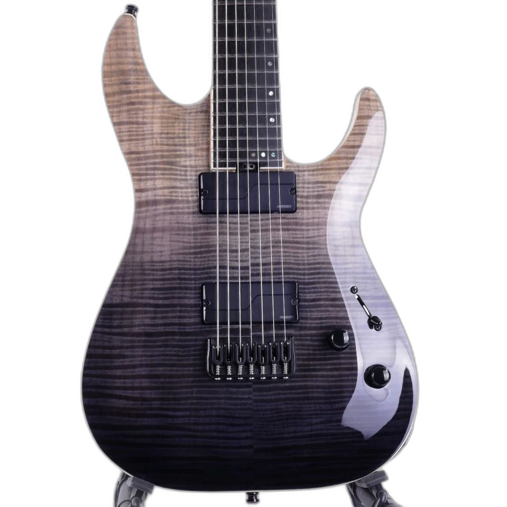Guitarra Schecter C-7 SLS Elite ANQFB Antique Fade Burst 7 Cordas com Captadores Fishman Fluence e Ponte Floyd Rose