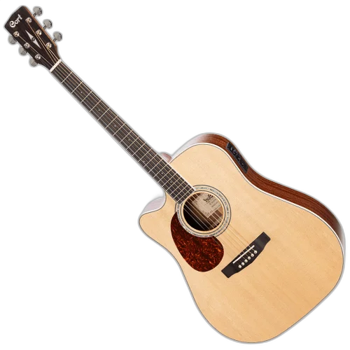 Violão Eletroacústico Cort MR710F NS Natural Satin Dreadnought com Solid Sitka Spruce e Fishman Presys II Canhoto