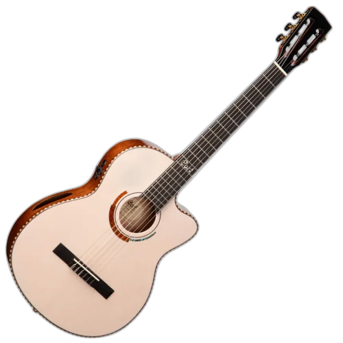 Violão Eletroacústico Cort Sol Encanto WBL White Blonde Gloss Clássico Nylon com Engelmann Spruce e Fishman Flex Blend e Bag